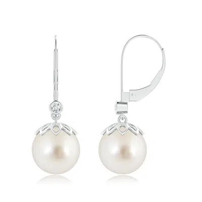 ANGARA ANGARA 10MM SOUTH SEA PEARL DROP EARRINGS WITH DIAMOND