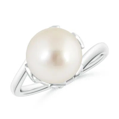 ANGARA ANGARA 10MM SOUTH SEA PEARL OLIVE LEAF BYPASS RING