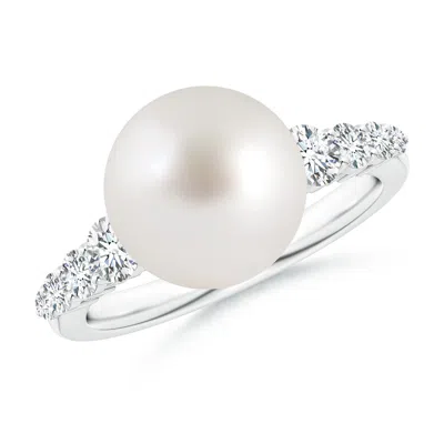 ANGARA ANGARA 10MM SOUTH SEA PEARL RING WITH GRADUATED DIAMONDS