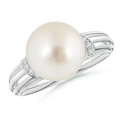 ANGARA ANGARA 10MM SOUTH SEA PEARL RING WITH PAVE-SET DIAMONDS