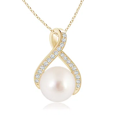 ANGARA ANGARA 10MM SOUTH SEA PEARL SWIRL RIBBON PENDANT WITH DIAMONDS