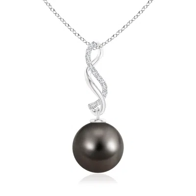 ANGARA ANGARA 10MM TAHITIAN PEARL INFINITY SWIRL PENDANT