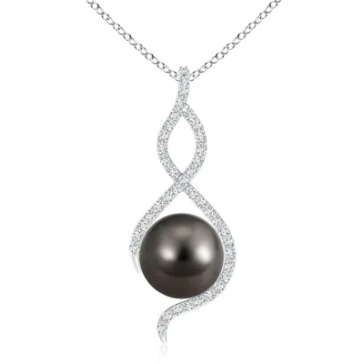 ANGARA ANGARA 10MM TAHITIAN PEARL INFINITY TWIST PENDANT