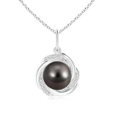 ANGARA ANGARA 10MM TAHITIAN PEARL OVERLAPPING HALO PENDANT