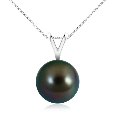 ANGARA ANGARA 10MM TAHITIAN PEARL SOLITAIRE V-BALE PENDANT
