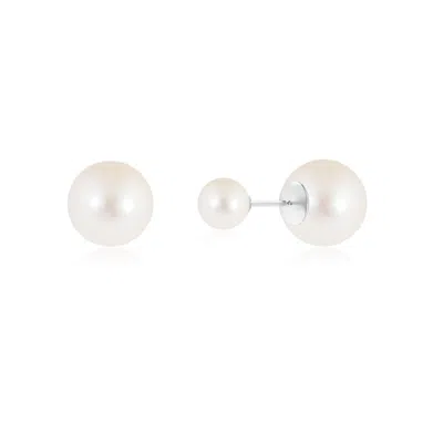 ANGARA ANGARA 12MM FRESHWATER PEARL DOUBLE SIDED STUD EARRINGS
