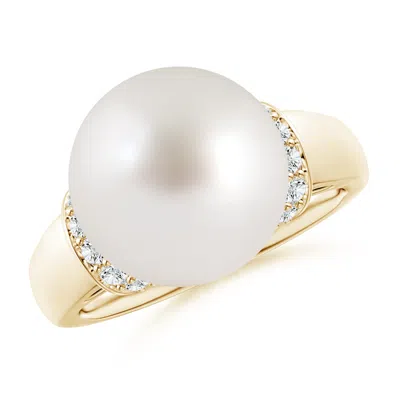 ANGARA ANGARA 12MM SOUTH SEA PEARL COLLAR RING WITH DIAMONDS