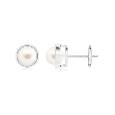 ANGARA ANGARA 5MM BEZEL-SET FRESHWATER PEARL SOLITAIRE STUD EARRINGS