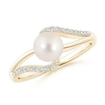 ANGARA ANGARA 6MM FRESHWATER PEARL RING WITH BYPASS SHANK