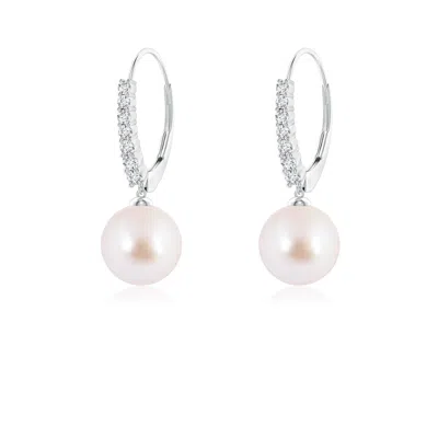 ANGARA ANGARA 7MM JAPANESE AKOYA PEARL TAPERED LEVERBACK EARRINGS