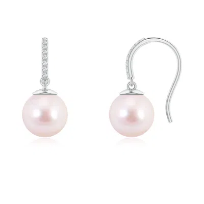 ANGARA ANGARA 8MM CLASSIC JAPANESE AKOYA PEARL AND DIAMOND DROP EARRINGS