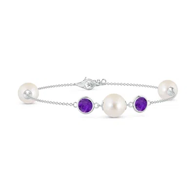 ANGARA ANGARA 8MM FRESHWATER PEARL AND AMETHYST BRACELET