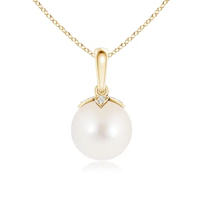 ANGARA ANGARA 8MM FRESHWATER PEARL DROP PENDANT WITH DIAMONDS