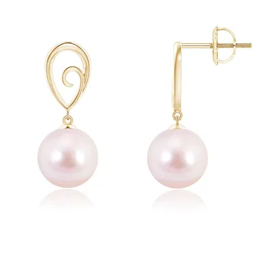 ANGARA ANGARA 8MM JAPANESE AKOYA PEARL DROP EARRINGS WITH METAL LOOP