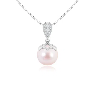 ANGARA ANGARA 8MM JAPANESE AKOYA PEARL PENDANT WITH INVERTED PEAR BALE