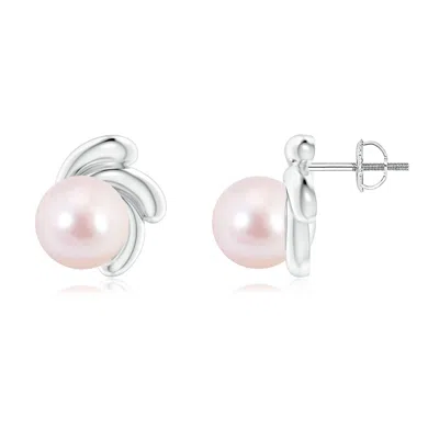 ANGARA ANGARA 8MM JAPANESE AKOYA PEARL SPIRAL STUD EARRINGS
