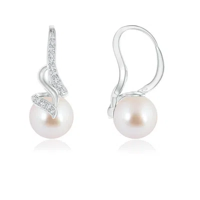 ANGARA ANGARA 8MM JAPANESE AKOYA PEARL SWIRL LEVERBACK EARRINGS