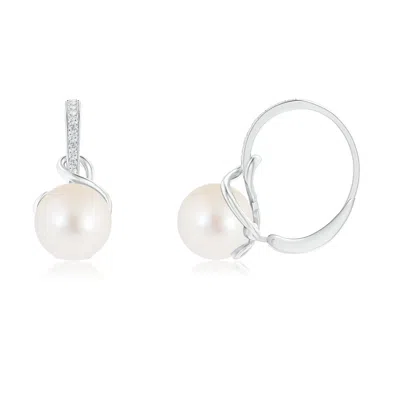 ANGARA ANGARA 8MM SOLITAIRE FRESHWATER PEARL LEVERBACK EARRINGS