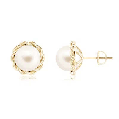 ANGARA ANGARA 8MM SOLITAIRE FRESHWATER PEARL TWIST ROPE STUDS