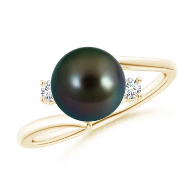 ANGARA ANGARA 8MM TAHITIAN PEARL BYPASS ENGAGEMENT RING