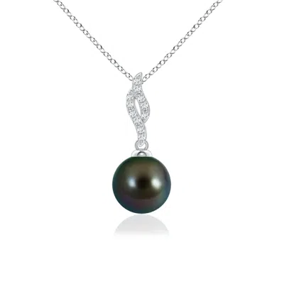 ANGARA ANGARA 8MM TAHITIAN PEARL PENDANT WITH FLAME MOTIF