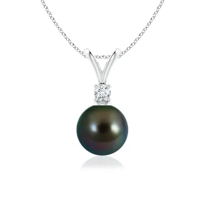 ANGARA ANGARA 8MM TAHITIAN PEARL V-BALE PENDANT