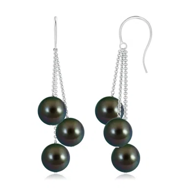 ANGARA ANGARA 8MM TAHITIAN TRIPLE PEARL CLUSTER DROP EARRINGS