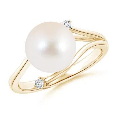 ANGARA ANGARA 9MM FRESHWATER PEARL BYPASS SPLIT SHANK RING