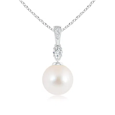 ANGARA ANGARA 9MM FRESHWATER PEARL PENDANT NECKLACE WITH DIAMONDS