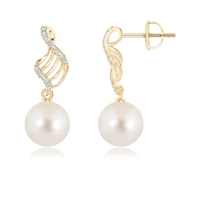 ANGARA ANGARA 9MM FRESHWATER PEARL SWIRL DANGLE EARRINGS