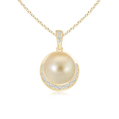 ANGARA ANGARA 9MM GOLDEN SOUTH SEA PEARL CRESCENT PENDANT