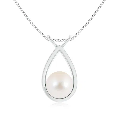 ANGARA ANGARA 9MM SOLITAIRE FRESHWATER PEARL V-BALE DROP PENDANT