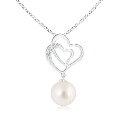 ANGARA ANGARA 9MM SOUTH SEA PEARL ENTWINED HEART PENDANT