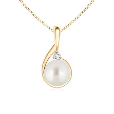 ANGARA ANGARA 9MM SOUTH SEA PEARL LOOP PENDANT WITH DIAMOND
