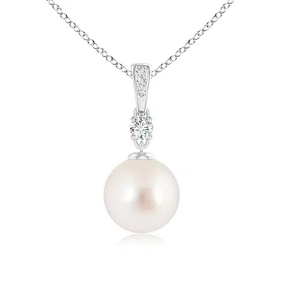 ANGARA ANGARA 9MM SOUTH SEA PEARL PENDANT NECKLACE WITH DIAMONDS