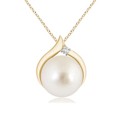 ANGARA ANGARA 9MM SOUTH SEA PEARL SOLITAIRE PENDANT WITH DIAMOND