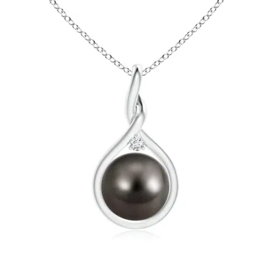 ANGARA ANGARA 9MM TAHITIAN PEARL AND DIAMOND TWISTED BALE PENDANT