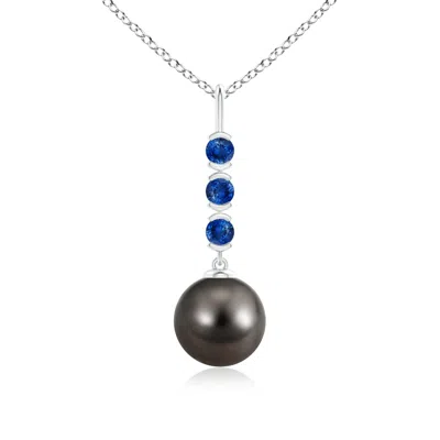 ANGARA ANGARA 9MM TAHITIAN PEARL DROP PENDANT WITH SAPPHIRES