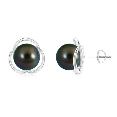 ANGARA ANGARA 9MM TAHITIAN PEARL LOVE KNOT STUDS