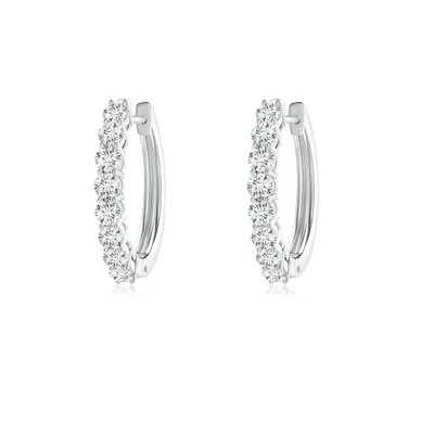 ANGARA AIRLINE-SET DIAMOND HINGED HOOP EARRINGS