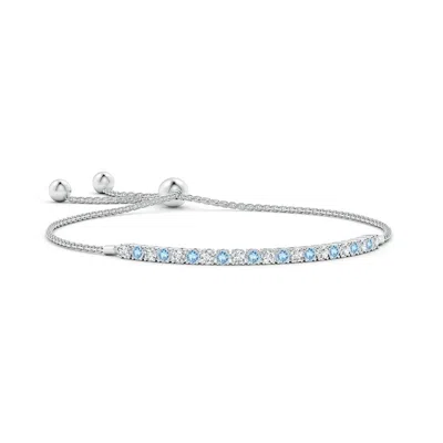 ANGARA ALTERNATE AQUAMARINE AND DIAMOND TENNIS BOLO BRACELET