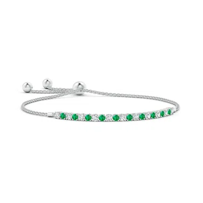 ANGARA ALTERNATE EMERALD AND DIAMOND TENNIS BOLO BRACELET