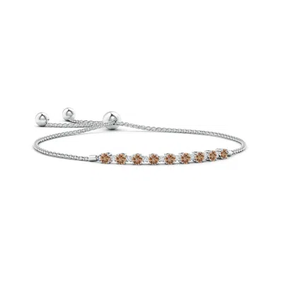 ANGARA ALTERNATING COFFEE & WHITE DIAMOND TENNIS BOLO BRACELET