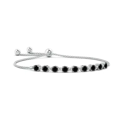 ANGARA ALTERNATING ENHANCED BLACK & WHITE DIAMOND TENNIS BOLO BRACELET
