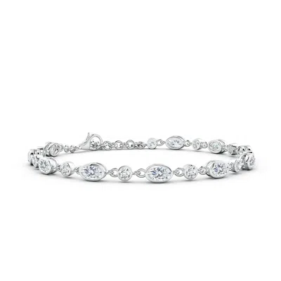ANGARA ALTERNATING OVAL AND ROUND LAB-GROWN DIAMOND TENNIS BRACELET