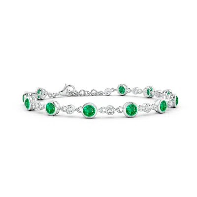 ANGARA ALTERNATING ROUND EMERALD AND DIAMOND TENNIS BRACELET
