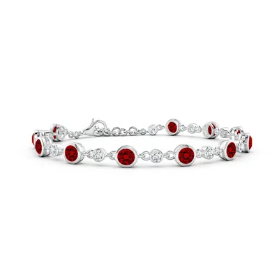ANGARA ALTERNATING ROUND LAB-GROWN RUBY AND DIAMOND TENNIS BRACELET