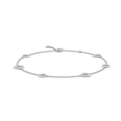 ANGARA ANGARA ALTERNATING SMALL & LARGE HEART STATION ADJUSTABLE ANKLET
