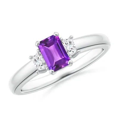ANGARA AMETHYST AND DIAMOND THREE STONE RING