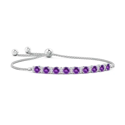 ANGARA AMETHYST BOLO BRACELET WITH DIAMOND ACCENTS